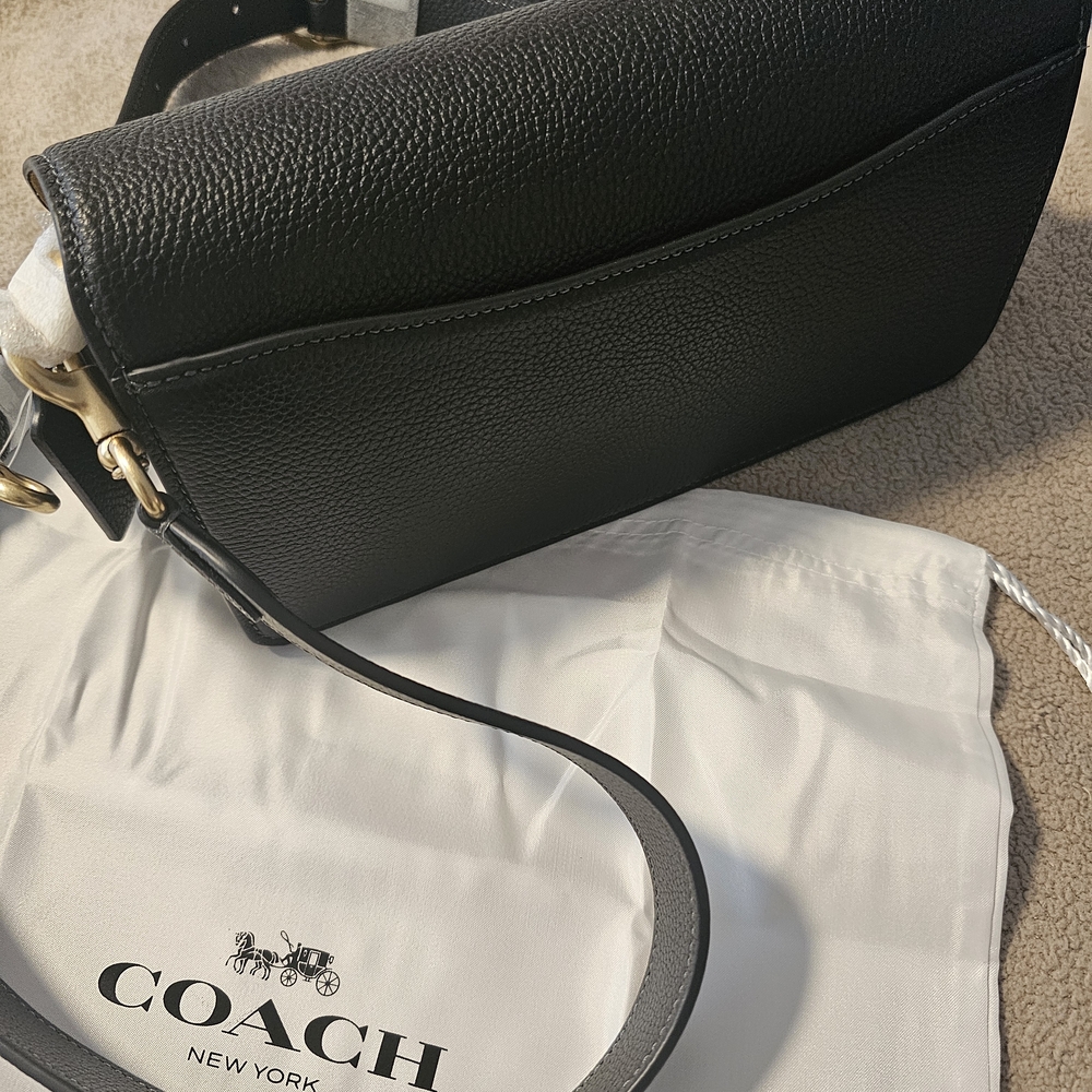 Coach Black Crossbody Bag with Gold Accent - Picture 3 of 3